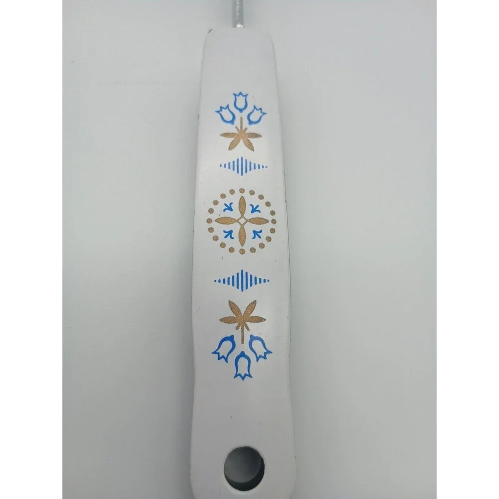 EKCO Carousel Blue Dutch Tulip Potato Masher Stainless Steel Bakelite Handle USA